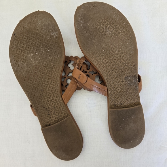Tory Burch Leather Scalloped Miller Sandals - Picture 13 of 14